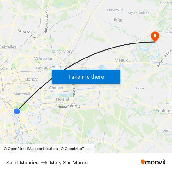 Saint-Maurice to Mary-Sur-Marne map