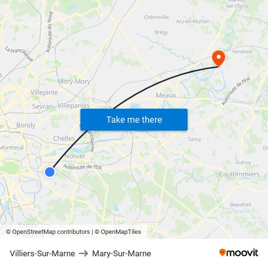 Villiers-Sur-Marne to Mary-Sur-Marne map