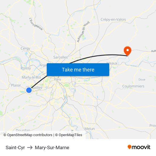 Saint-Cyr to Mary-Sur-Marne map