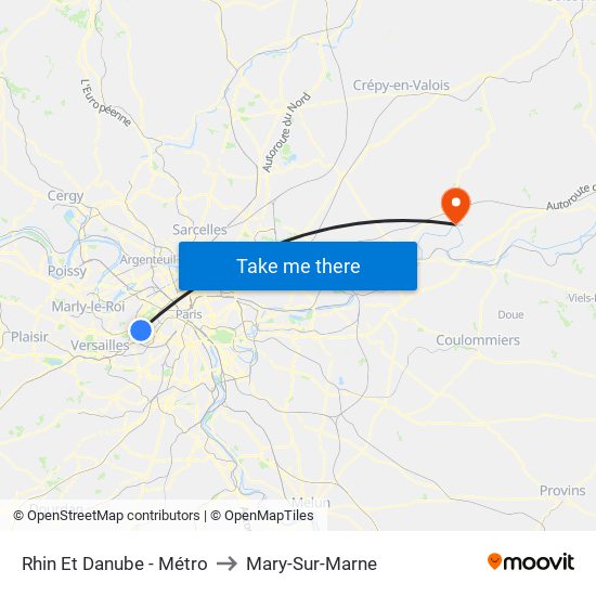 Rhin Et Danube - Métro to Mary-Sur-Marne map