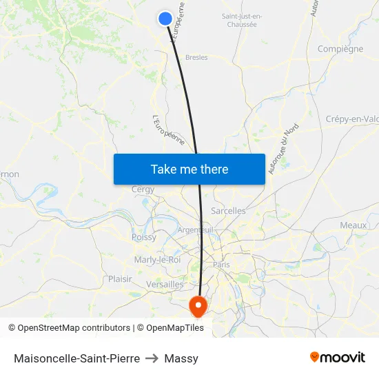 Maisoncelle-Saint-Pierre to Massy map