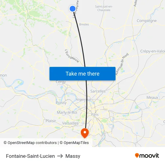 Fontaine-Saint-Lucien to Massy map