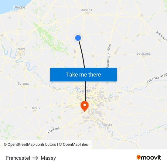 Francastel to Massy map