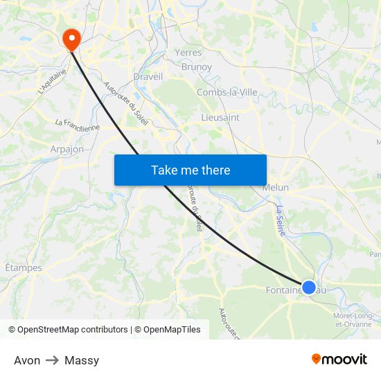 Avon to Massy map