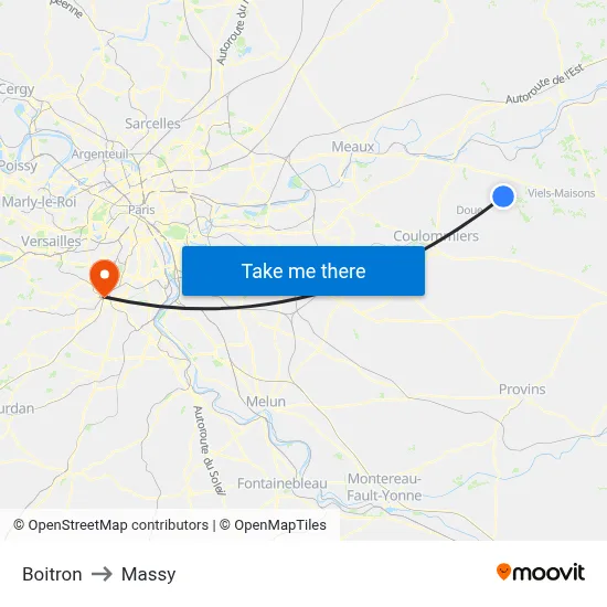 Boitron to Massy map