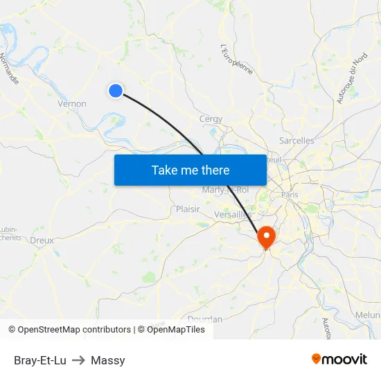 Bray-Et-Lu to Massy map