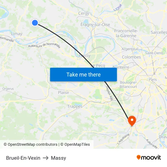 Brueil-En-Vexin to Massy map