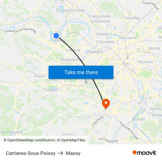 Carrieres-Sous-Poissy to Massy map