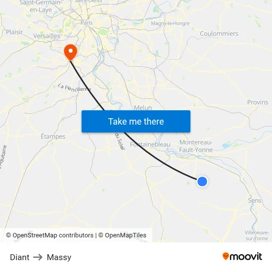 Diant to Massy map