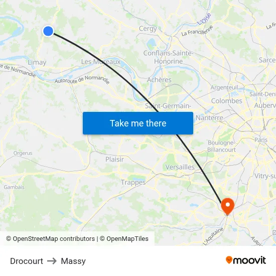 Drocourt to Massy map