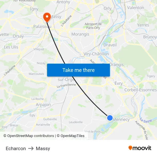 Echarcon to Massy map