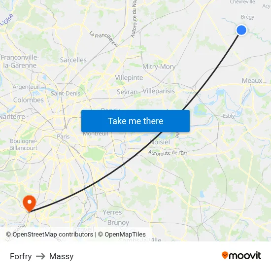 Forfry to Massy map