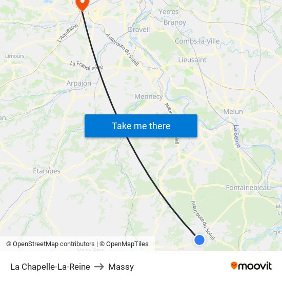 La Chapelle-La-Reine to Massy map