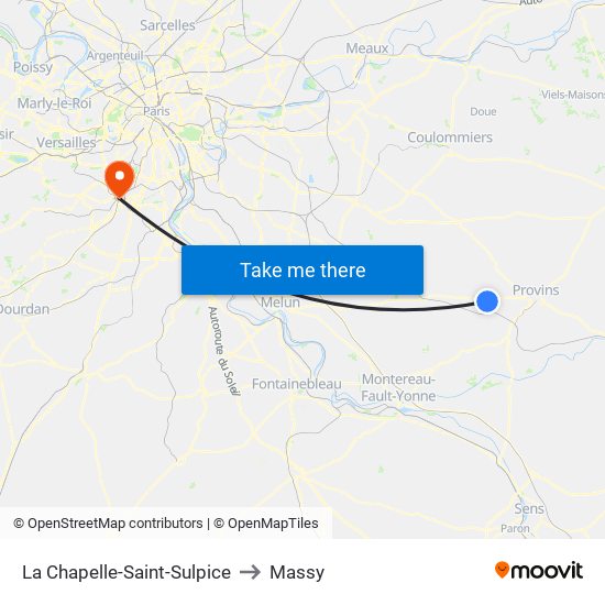 La Chapelle-Saint-Sulpice to Massy map