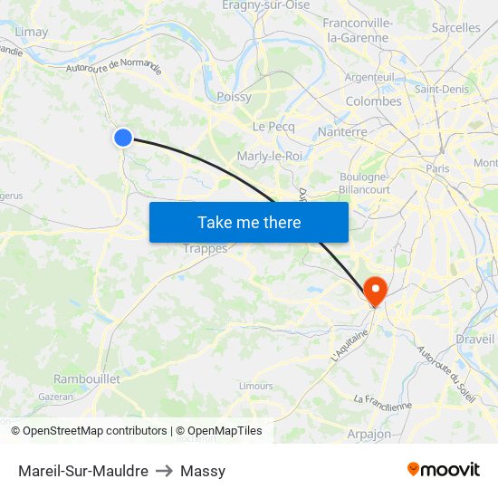 Mareil-Sur-Mauldre to Massy map