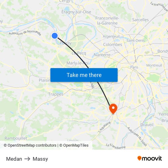 Medan to Massy map