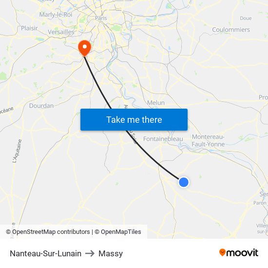 Nanteau-Sur-Lunain to Massy map