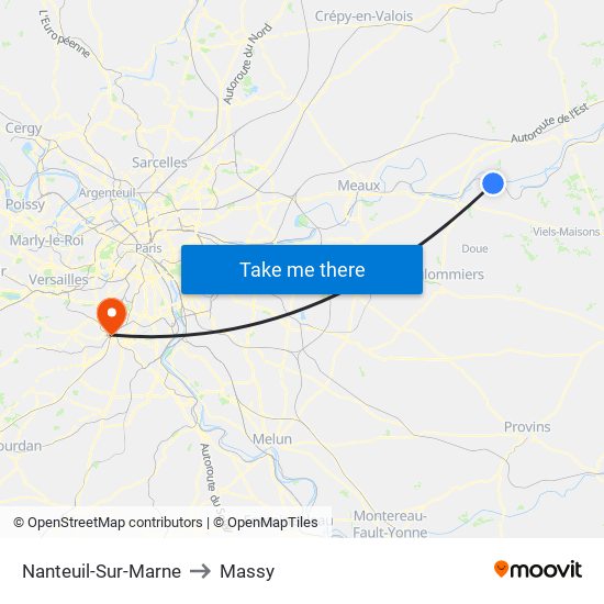 Nanteuil-Sur-Marne to Massy map