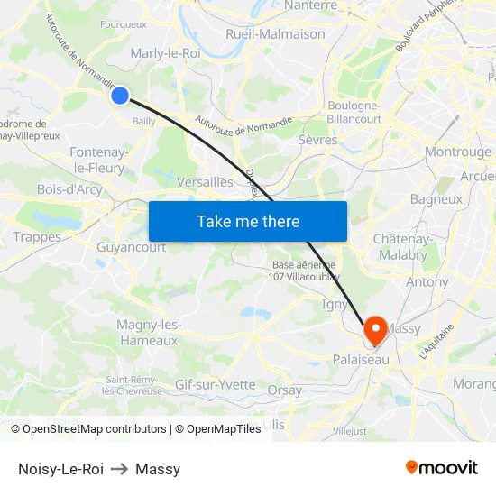 Noisy-Le-Roi to Massy map