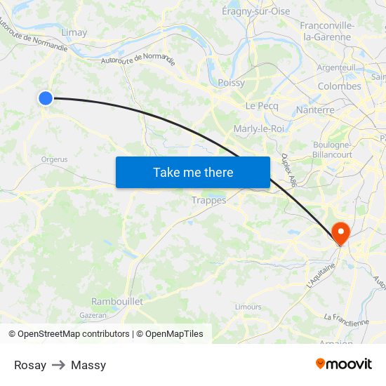 Rosay to Massy map