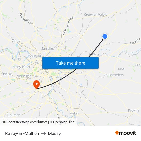 Rosoy-En-Multien to Massy map