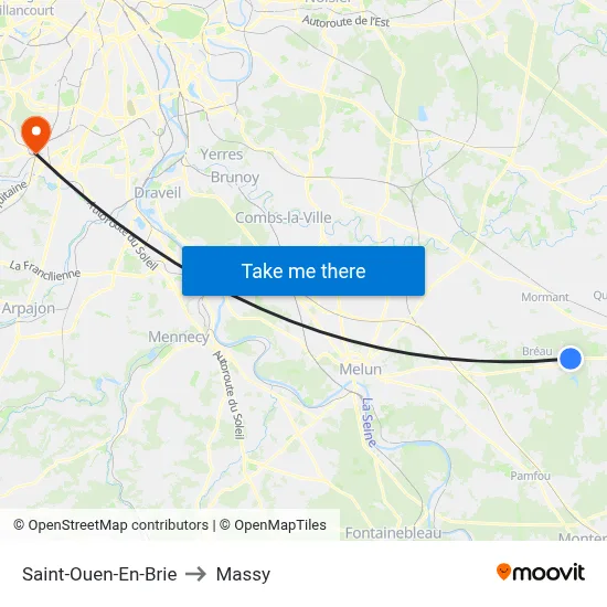 Saint-Ouen-En-Brie to Massy map