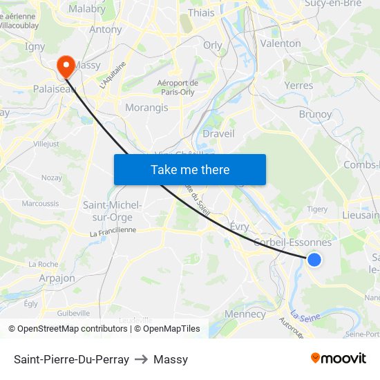Saint-Pierre-Du-Perray to Massy map