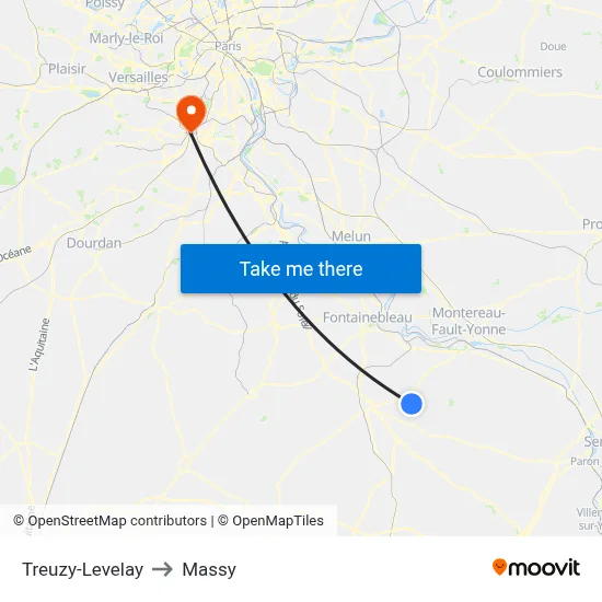 Treuzy-Levelay to Massy map
