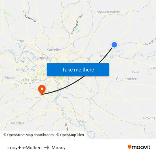 Trocy-En-Multien to Massy map