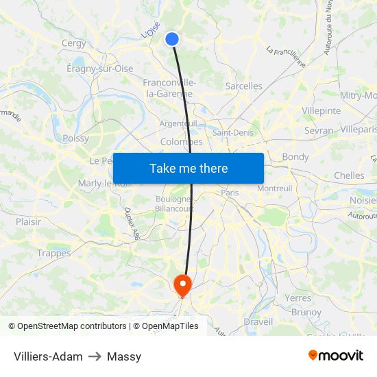 Villiers-Adam to Massy map