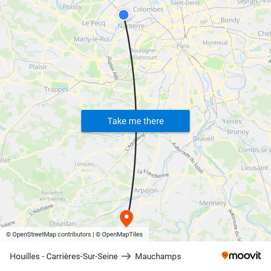 Houilles - Carrières-Sur-Seine to Mauchamps map