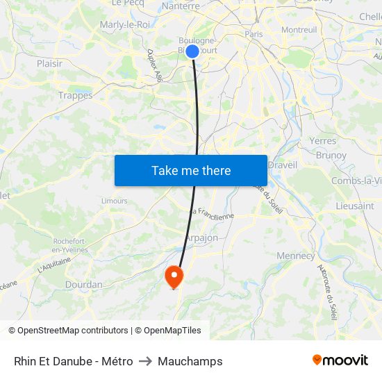 Rhin Et Danube - Métro to Mauchamps map