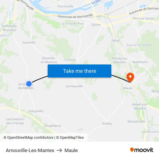 Arnouville-Les-Mantes to Maule map