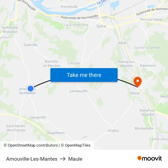 Arnouville-Les-Mantes to Maule map