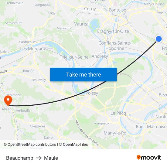 Beauchamp to Maule map