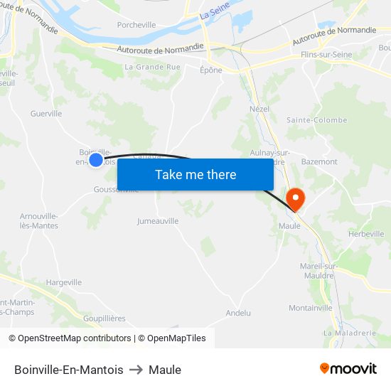 Boinville-En-Mantois to Maule map