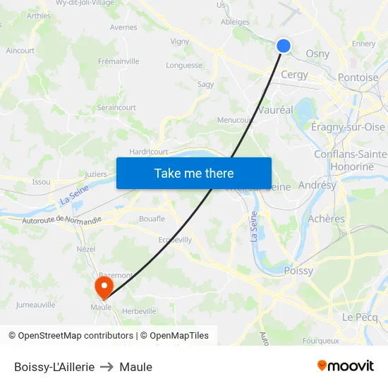 Boissy-L'Aillerie to Maule map