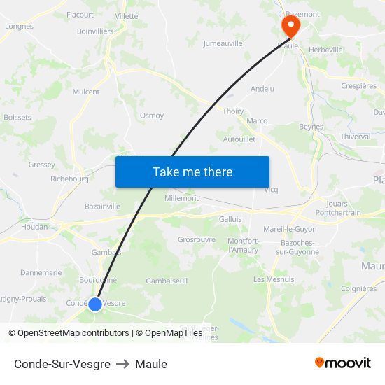 Conde-Sur-Vesgre to Maule map