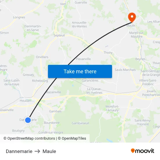 Dannemarie to Maule map