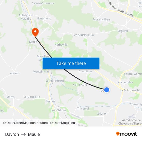 Davron to Maule map