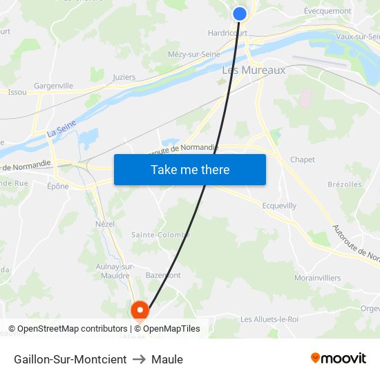 Gaillon-Sur-Montcient to Maule map