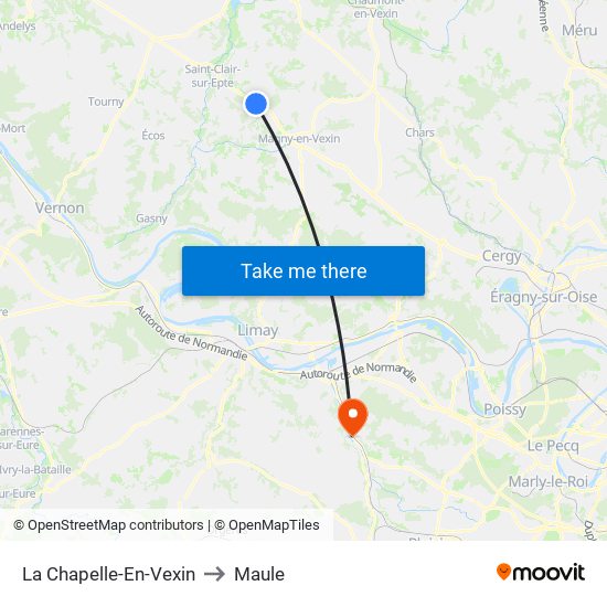 La Chapelle-En-Vexin to Maule map