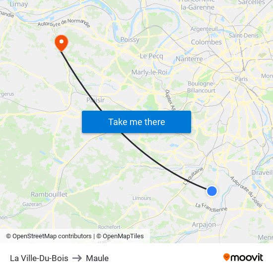La Ville-Du-Bois to Maule map