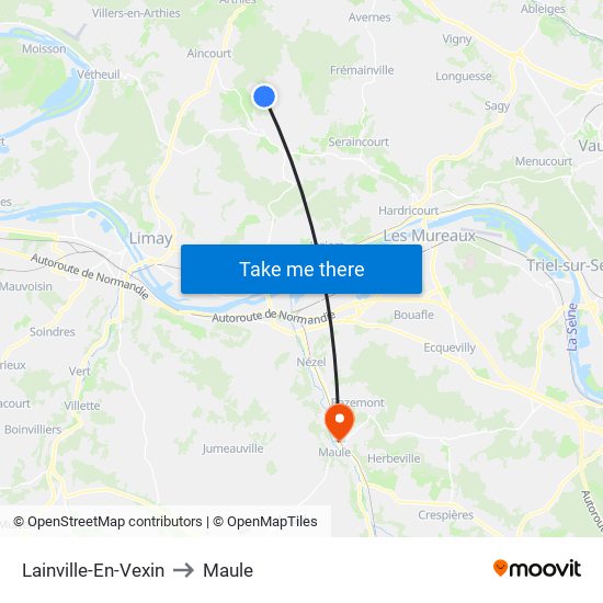 Lainville-En-Vexin to Maule map
