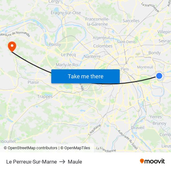 Le Perreux-Sur-Marne to Maule map