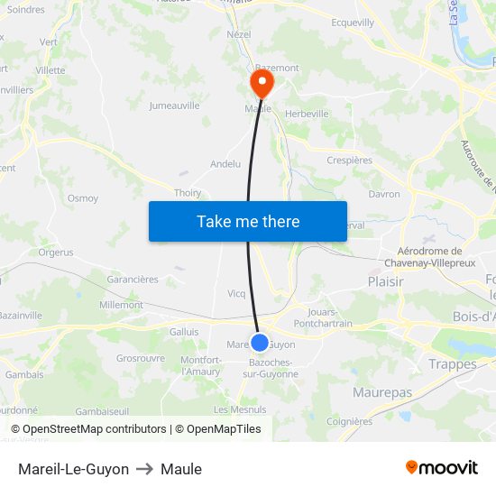 Mareil-Le-Guyon to Maule map