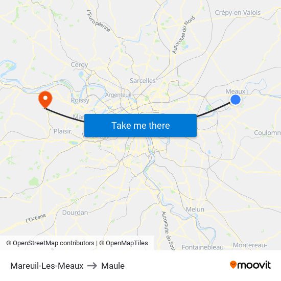 Mareuil-Les-Meaux to Maule map