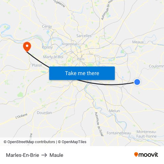 Marles-En-Brie to Maule map