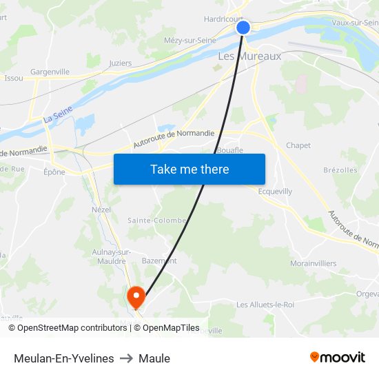 Meulan-En-Yvelines to Maule map