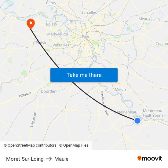 Moret-Sur-Loing to Maule map